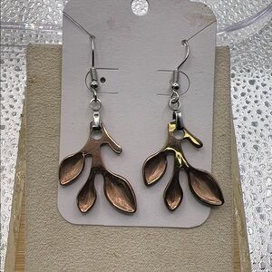 Elegant Copper Leaf Earrings